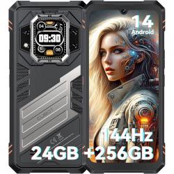 CUBOT Kingkong Star 2, Teléfono Móvil Robusto Android 14, 24GB(12+12) RAM + 256GB, Cámara de 100MP, Negro
