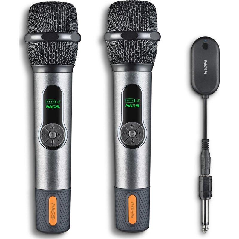 NGS SINGER AIR - Microphone Sans Fil Dynamique, Portée Jusqu'à 20 Mètres Et Plug&Play