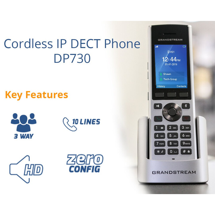 Grandstream Networks Dp730 Teléfono Ip Negro, Gris 10 Líneas Tft
