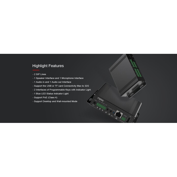 Fanvil PA3 puerta de enlace/controlador 10, 100 mbit/s