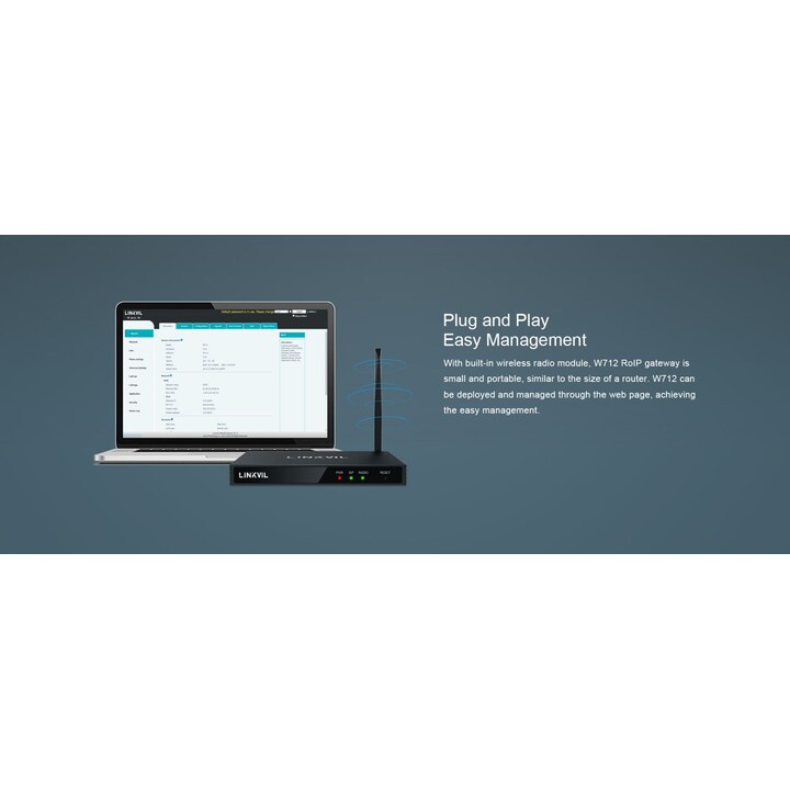 Fanvil W712 Roip Gateway, módulo de radio de 400-470MHz incorporado y módulo SIP, interfaz de tarjeta USB 2.0 y TF TF