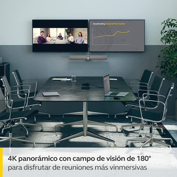 Barra video Jabra PanaCast 50 grigia (4K, altoparlanti, microfono, Ethernet, USB 2.0, Wi-Fi, USB-C)