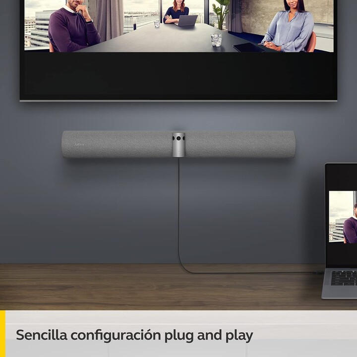 Barra video Jabra PanaCast 50 grigia (4K, altoparlanti, microfono, Ethernet, USB 2.0, Wi-Fi, USB-C)