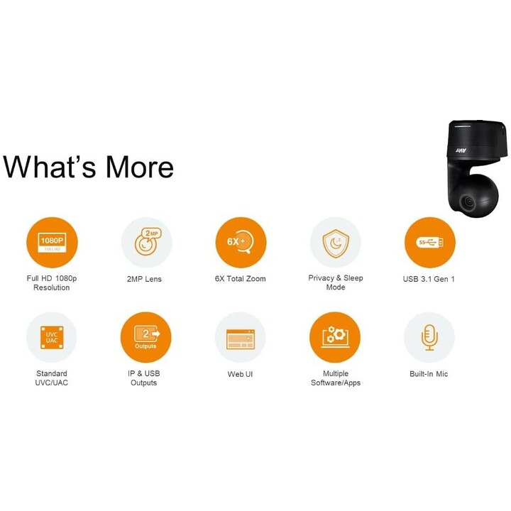 Cámara AVer DL10 Full HD, zoom 3X, USB, RJ45, seguimiento automático, micrófono integrado, control por gestos
