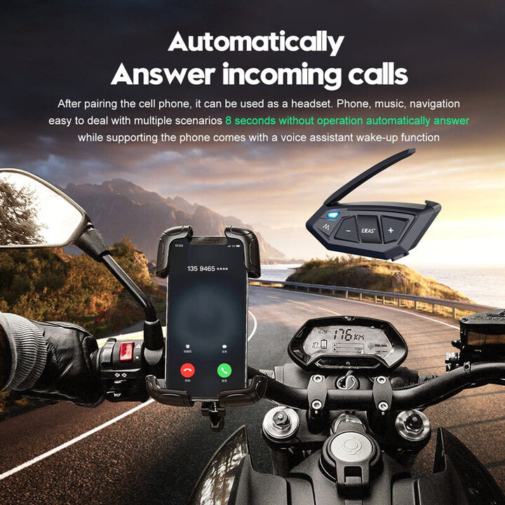 Intercomunicador para Moto EJEAS MS20 Bluetooth Negro