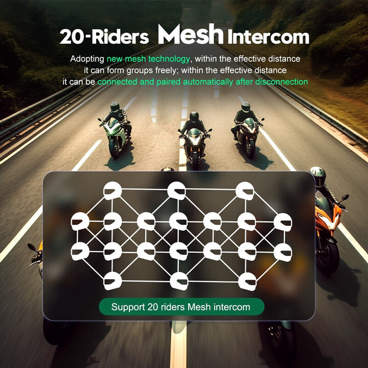 Intercomunicador para Moto EJEAS MS20 Bluetooth Negro