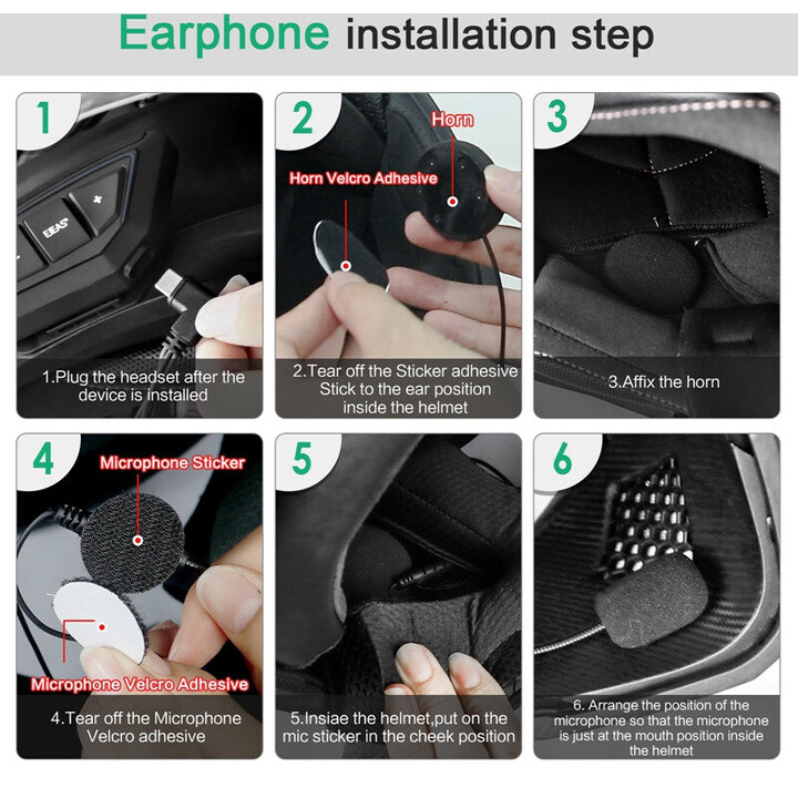 Intercomunicador para Moto EJEAS MS20 Bluetooth Negro
