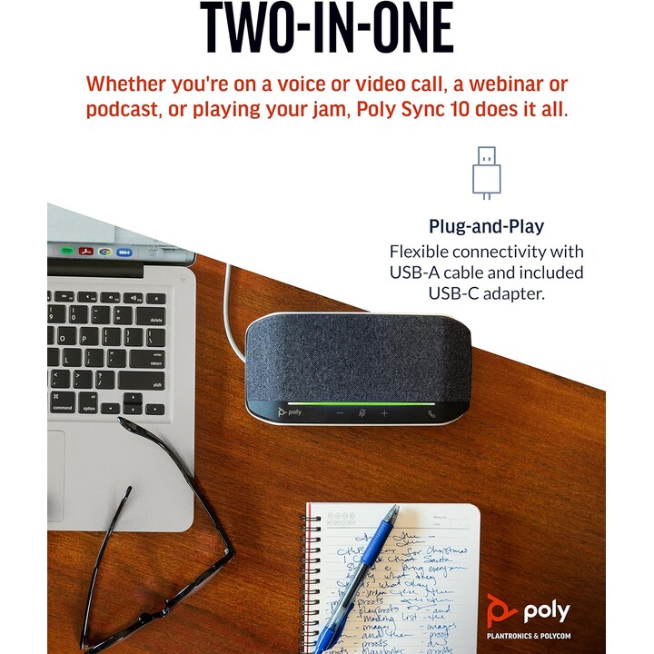 HP Poly Altavoz manos libres Poly Sync 10 USB-A USB-C