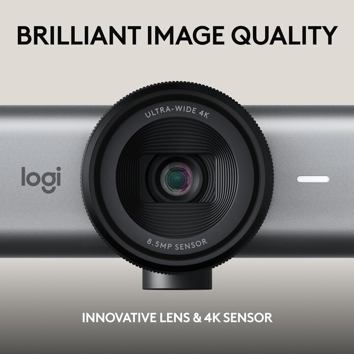 Logitech MX Brio 705 Cámara web empresarial 4K con corrección automática de exposición, Ultra HD, rango automático
