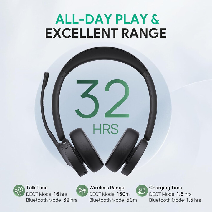 Auriculares inalámbricos híbridos DECT para equipos duales Yealink WH64