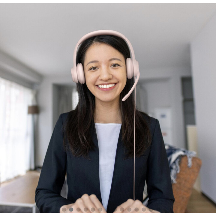 Auriculares supraurales LOGITECH H390 con cable USB-A, color rosa