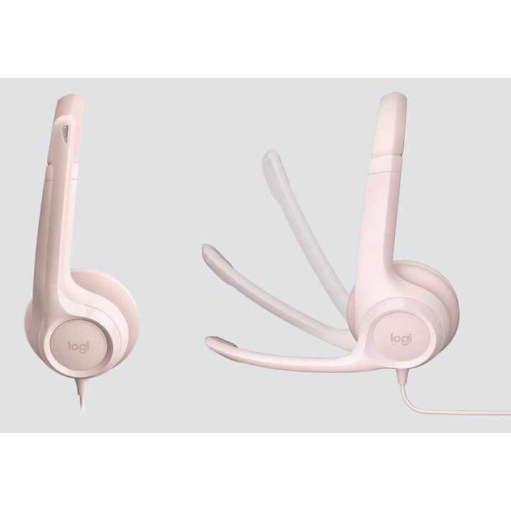 Auriculares supraurales LOGITECH H390 con cable USB-A, color rosa