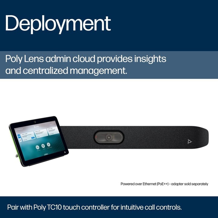 Poly Studio X32 All-in-One AI Video Conferencing Bar, ideal for small rooms