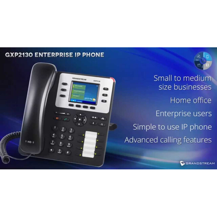 Grandstream GXP-2130 IP Phone with PoE Black