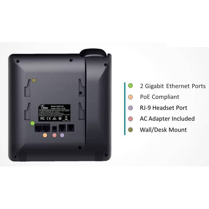 Grandstream GXP-2130 IP Phone with PoE Black