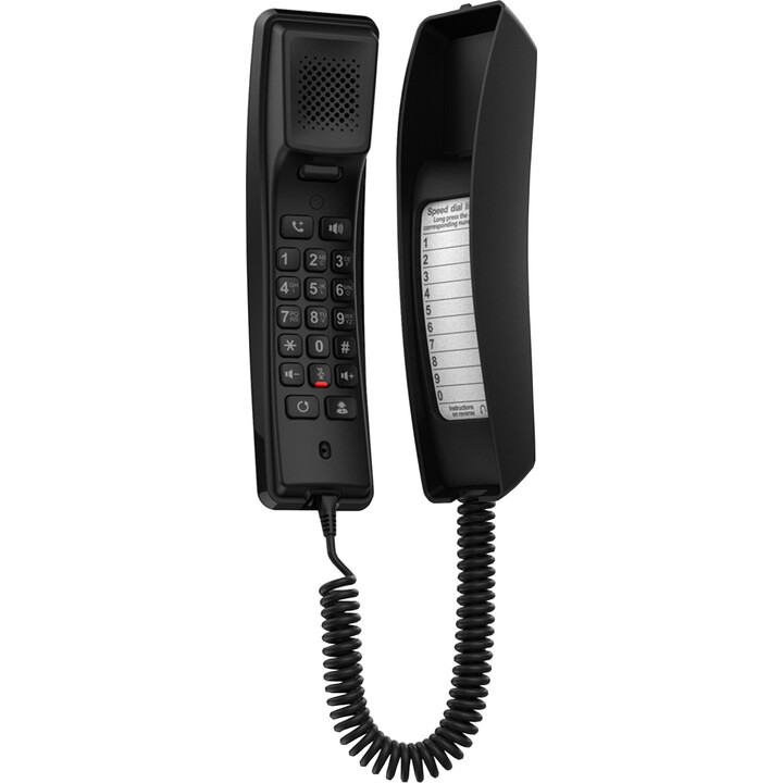 Fanvil H2U Nero | Telefono VoIP | Audio HD, RJ45 100Mbps PoE, montaggio a parete