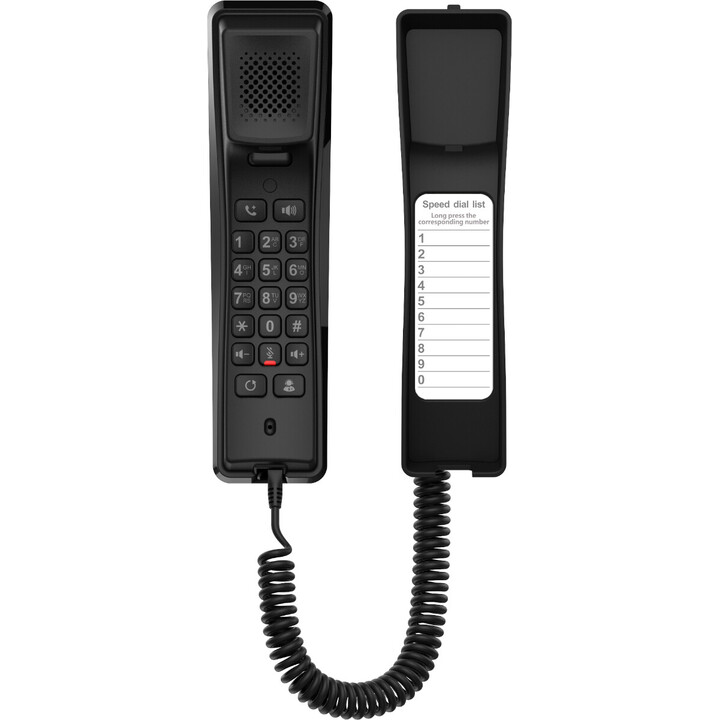 Fanvil H2U Nero | Telefono VoIP | Audio HD, RJ45 100Mbps PoE, montaggio a parete