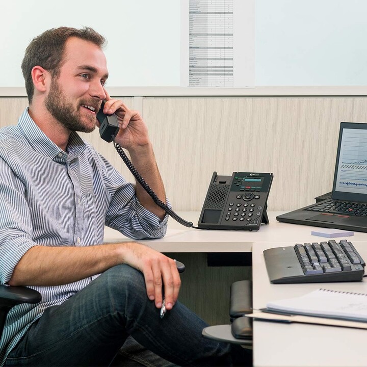 POLYCOM VVX 250 4-line Desktop Business IP Phone with dual 10/100/1000 Ethernet ports