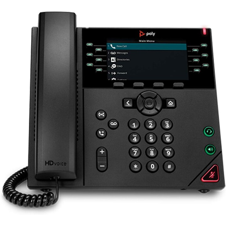 POLY VVX 450 Telefone IP comercial de 12 linhas e habilitado para PoE Preto