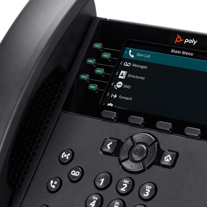 POLY VVX 450 Telefone IP comercial de 12 linhas e habilitado para PoE Preto