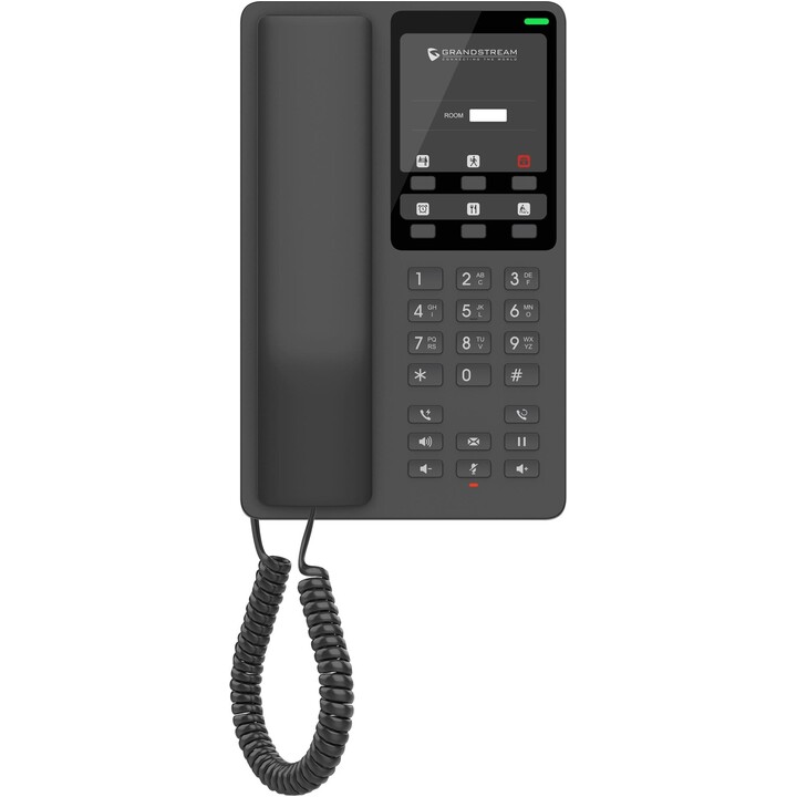 Grandstream GHP621 - Teléfono IP para hotel con 2 cuentas SIP, 1xEthernet, PoE, negro