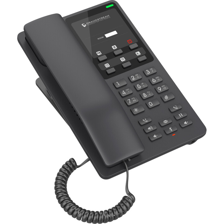 Grandstream GHP621 - Teléfono IP para hotel con 2 cuentas SIP, 1xEthernet, PoE, negro