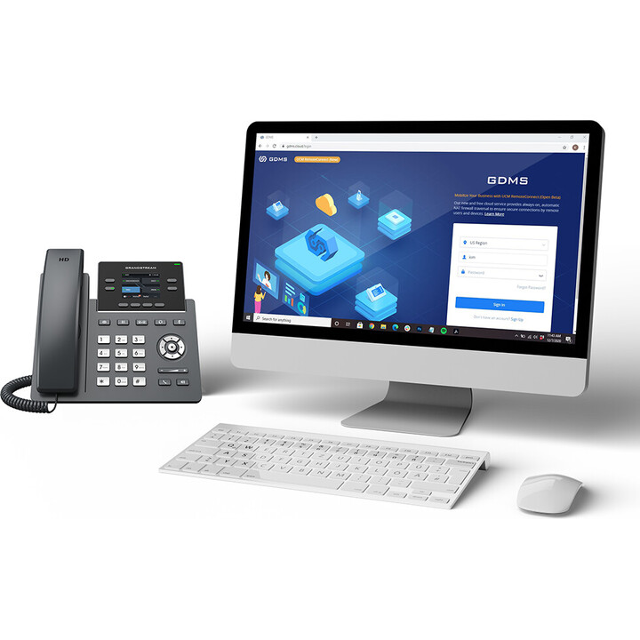 Grandstream GRP2612W - Teléfono IP con 2 Cuentas SIP, WiFi Dual, 2xFastEthernet, PoE, Color, 16xBLF