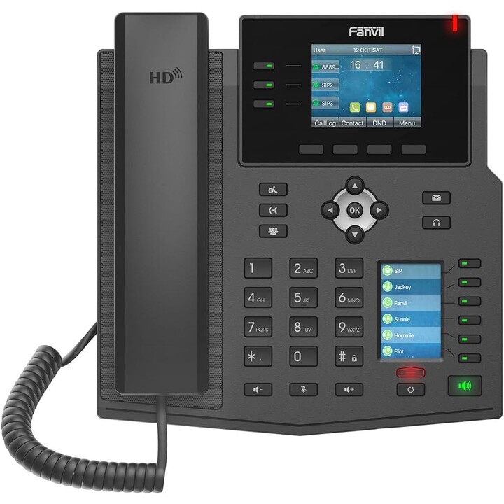 Fanvil X4U Teléfono IP Gigabit para oficinas - 12 cuentas SIP