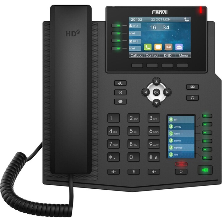 Fanvil X5U fixed telephone Black 16 lines LCD Wifi