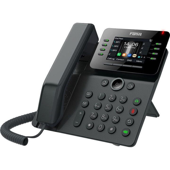 Fanvil V63 Teléfono IP, Gigabit Ethernet, 6 líneas, Wi-Fi, Bluetooth, 1000 contactos, negro