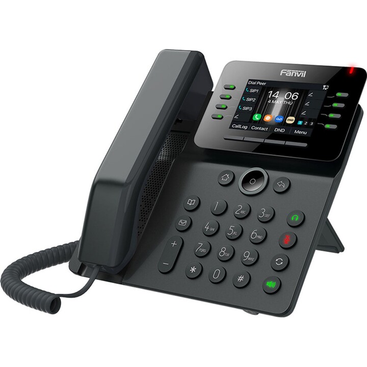 Fanvil V63 Teléfono IP, Gigabit Ethernet, 6 líneas, Wi-Fi, Bluetooth, 1000 contactos, negro
