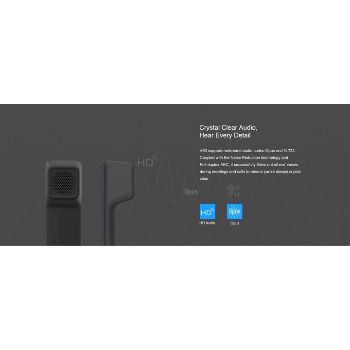 Fanvil V63 Teléfono IP, Gigabit Ethernet, 6 líneas, Wi-Fi, Bluetooth, 1000 contactos, negro