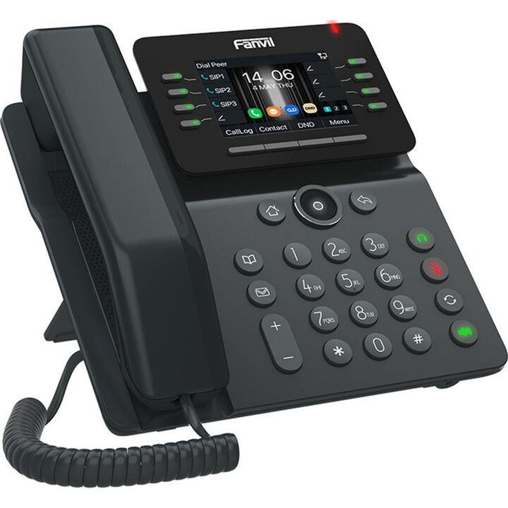 Fanvil V63 Teléfono IP, Gigabit Ethernet, 6 líneas, Wi-Fi, Bluetooth, 1000 contactos, negro