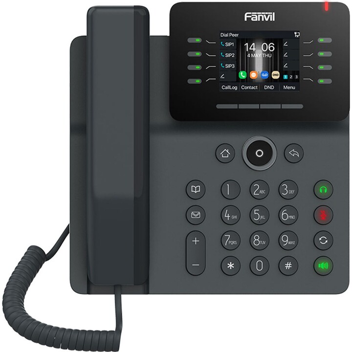 Fanvil V63 Teléfono IP, Gigabit Ethernet, 6 líneas, Wi-Fi, Bluetooth, 1000 contactos, negro