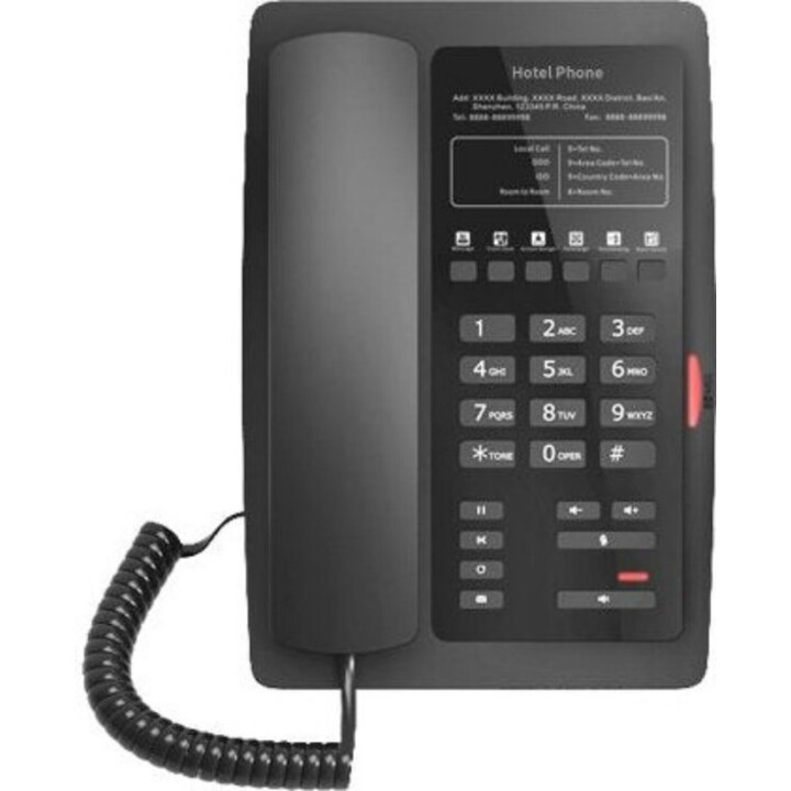 Fanvil H3W Schwarzes Hotel-Tischtelefon, WLAN, kein Display, 10/100, PoE