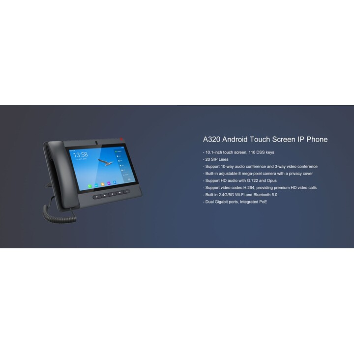 Fanvil A320 - Teléfono IP de la pantalla táctil de Android