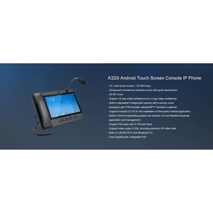Fanvil A320i Android Touchscreen -Konsole IP -Telefon