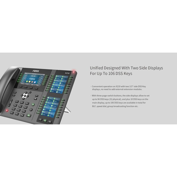Fanvil X210 V2 IP phone Black 20 lines LCD