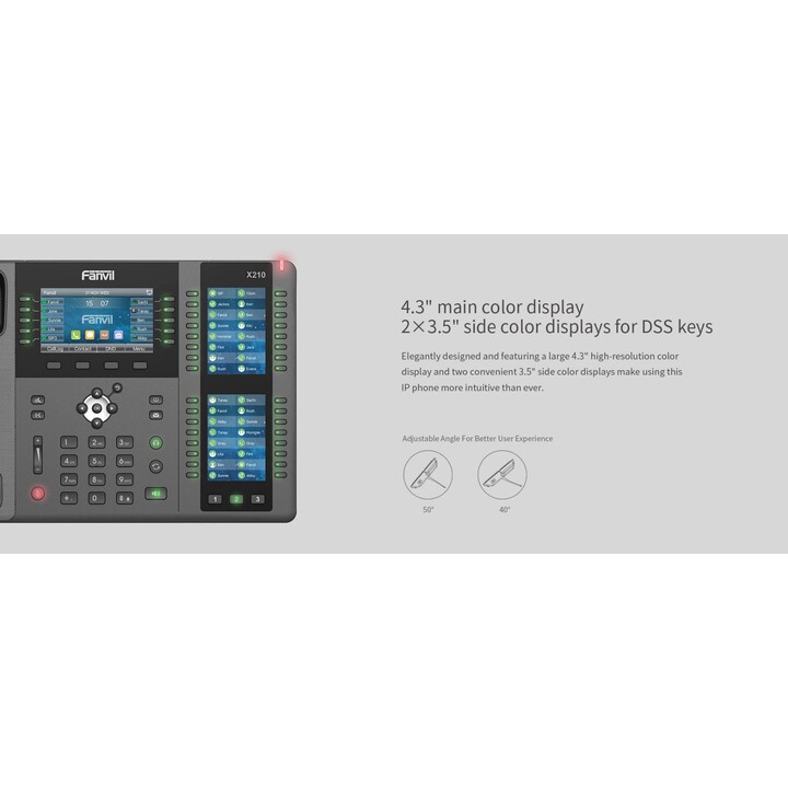 Fanvil X210 V2 IP phone Black 20 lines LCD