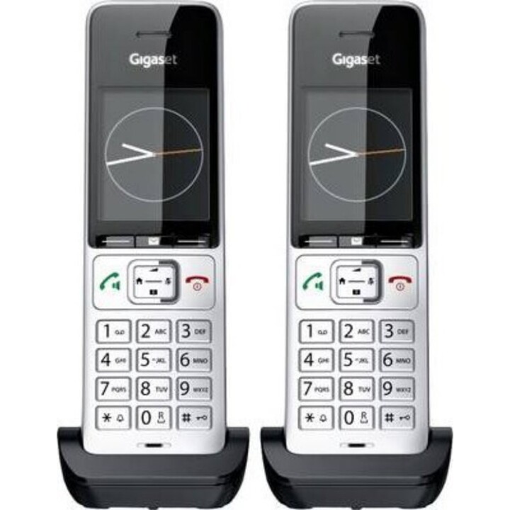 Gigaset COMFORT 500HX Duo DECT-/Analogtelefon Anrufer-Identifikation Schwarz, Silber