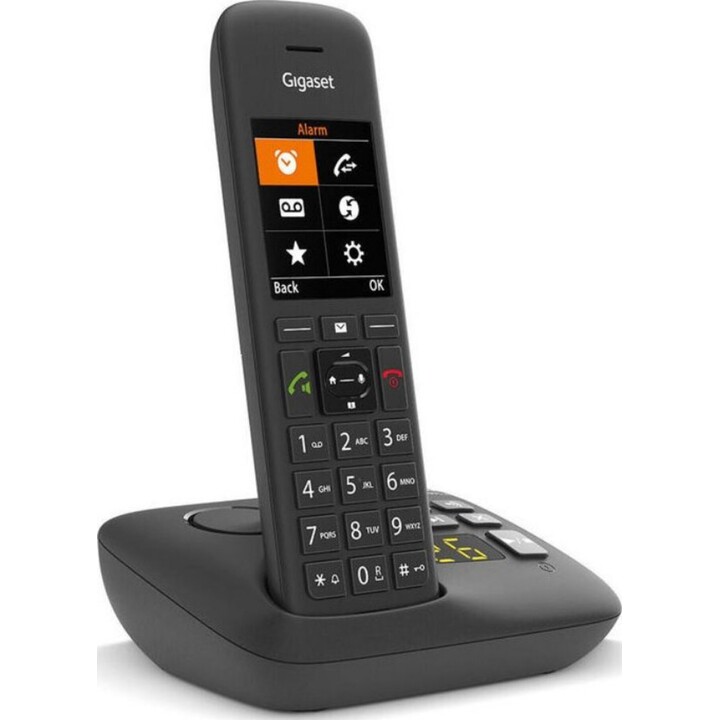 GIGASET C575A schwarz, analoger (DECT) Anrufbeantworter, TFT-Farbdisplay, Freisprecheinrichtung, Adressbuch für 200 Einträge, We