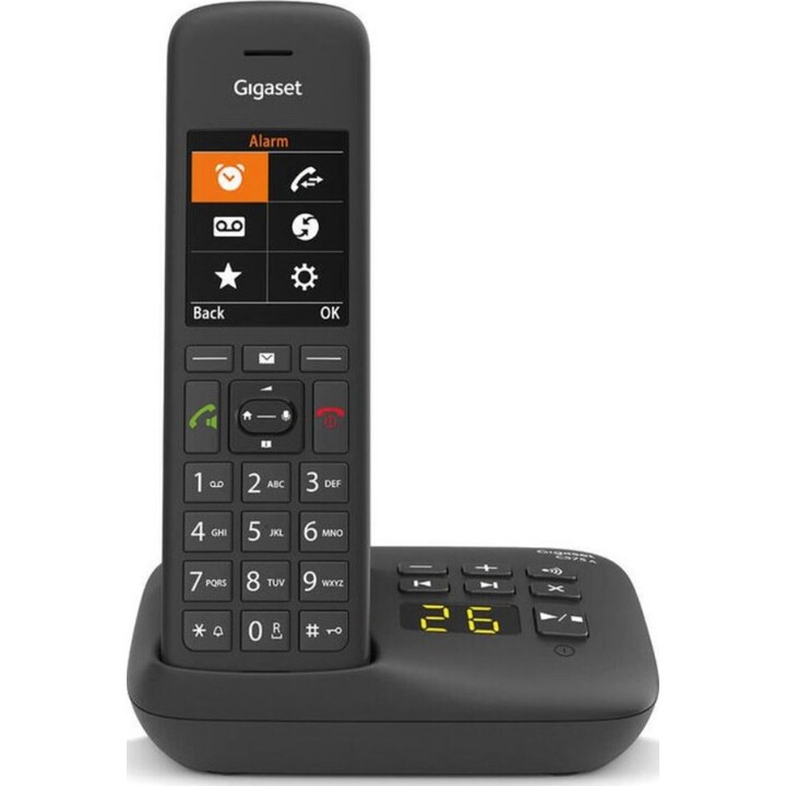 GIGASET C575A schwarz, analoger (DECT) Anrufbeantworter, TFT-Farbdisplay, Freisprecheinrichtung, Adressbuch für 200 Einträge, We