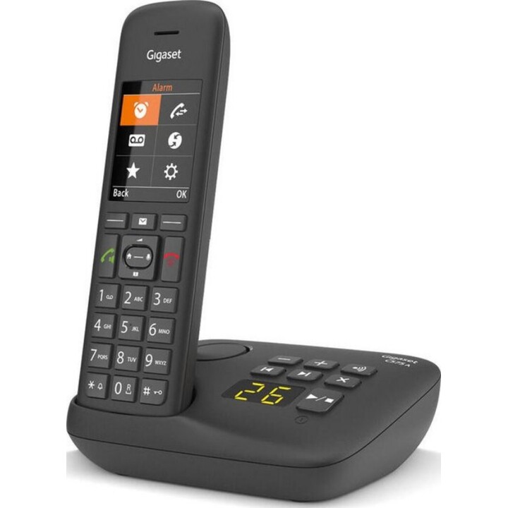 GIGASET C575A schwarz, analoger (DECT) Anrufbeantworter, TFT-Farbdisplay, Freisprecheinrichtung, Adressbuch für 200 Einträge, We