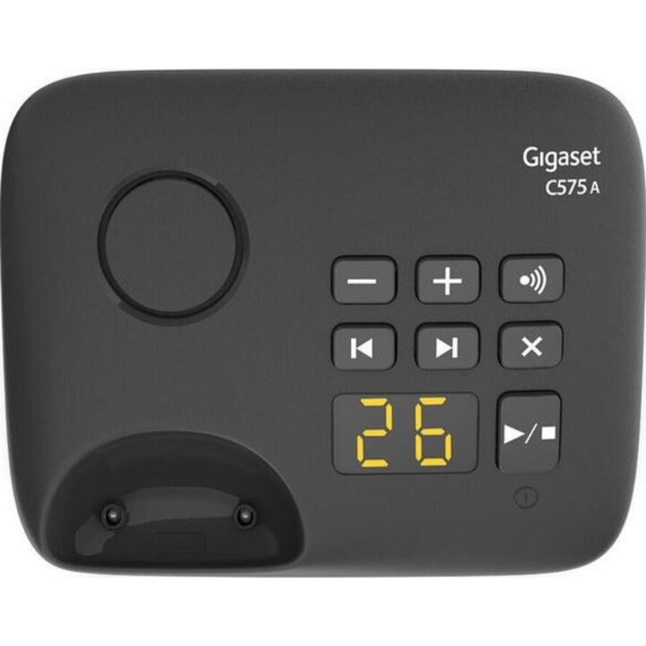GIGASET C575A schwarz, analoger (DECT) Anrufbeantworter, TFT-Farbdisplay, Freisprecheinrichtung, Adressbuch für 200 Einträge, We