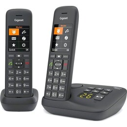 Switch analogici neri GIGASET C575A Duo DECT 2 portatili Display a colori TFT Vivavoce Rubrica per 200 voci Sveglia