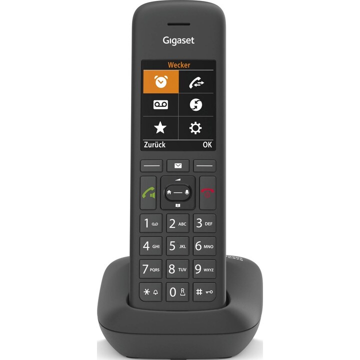 GIGASET C575HX Schwarz 5,8 cm 2,2 Zoll TFT Farbdisplay Freisprecheinrichtung Telefonbuch HD Voice für DECT Basisstationen und Ro