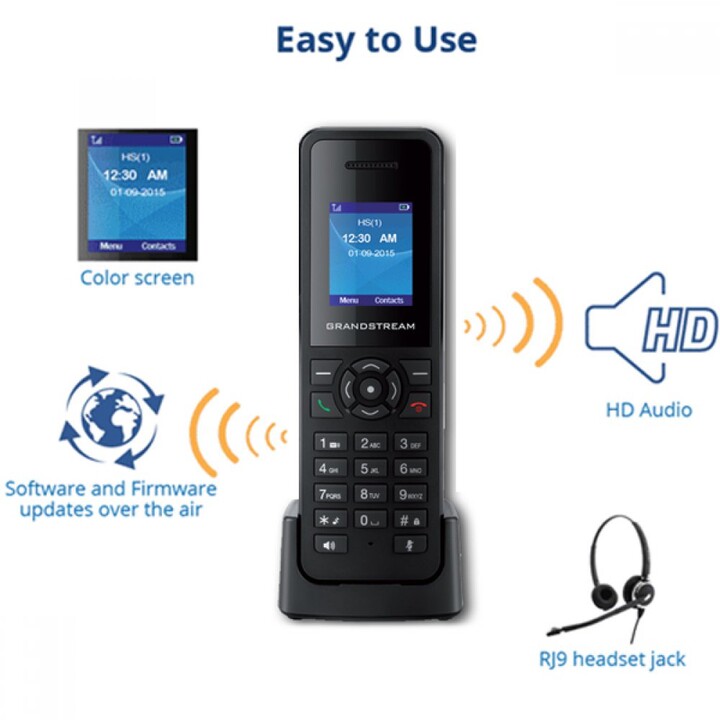 Grandstream DP720 IP Phone Dect with HD Audio Black