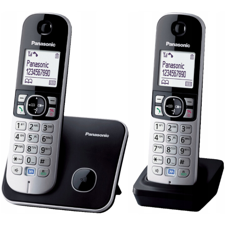 Panasonic KX-TG6812 DECT Telephone Caller ID Black,Silver