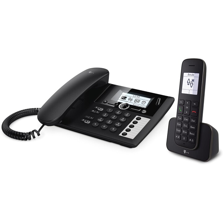 Telekom Sinus PA 207 plus 1 Schwarz (Kombination aus Tischtelefon und Mobilteil)