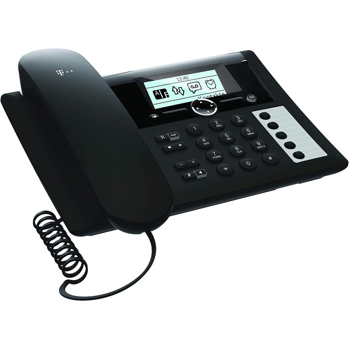 Telekom Sinus PA 207 plus 1 black (combination of desk telephone and handset)
